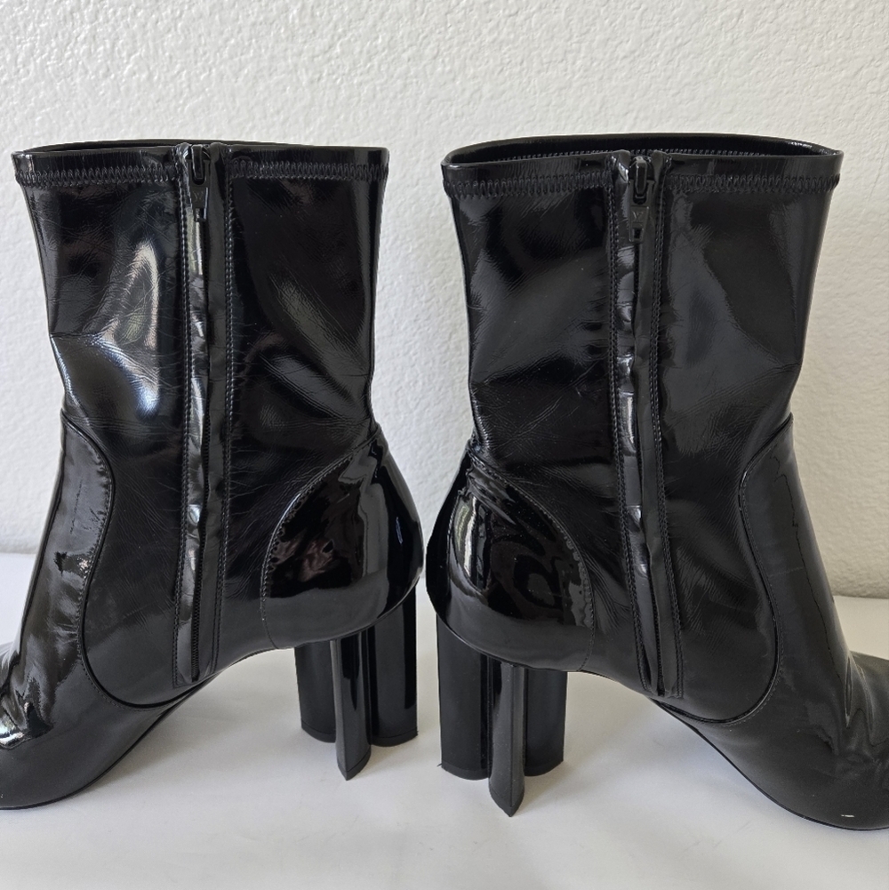 LOUIS VUITTON Silhouette Black Patent Ankle Sock Boots size‎ 38.5 or US 8.5 - Picture 7 of 16